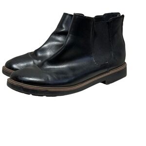 ESPRIT Black Leather Chelsea‎ Ankle Booties Size 8 slip on